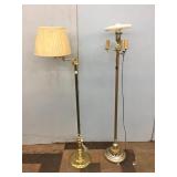 (2) Various Brass-Plated Floor Lamps