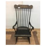 Black-Painted Spindle-Back Rocking Chair