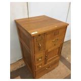 Unusual Oak File/File Box Cabinet