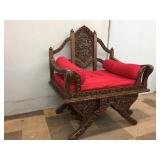 Oriental-Style, Carved Arm Chair