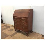 Mahogany Serpentine-Front Fall-Front Desk