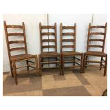 (4) Rush Seat, Ladderback Chairs