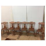 (6) Plank Seat Matching Side Chairs.