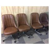 6 Upholstered Rolling Dinette Chairs