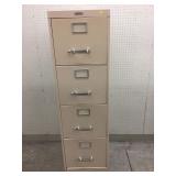 5-Drawer Tan Metal File Cabinet