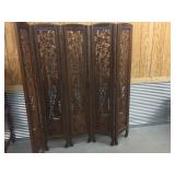 Wooden 5-Panel Folding Decorative Screen