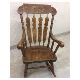 Heavy Plank Seat Rocking Armchair