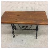 Iron Decorative Base w/Wooden Top