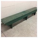 Green-Painted Vintage Porch Bench
