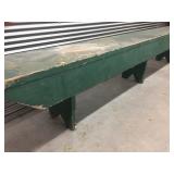 Primitive Green Painted Wooden Bench