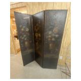 Vintage Oil on Canvas Folding 3 Part Screen