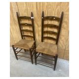 Rush Seat Ladderback Side  Chairs