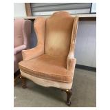 Queen Ann Style Wingback Upholstered Chair