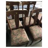 4 Oak T-Back Chairs