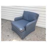 Blue Upholstered Arm Chair