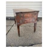 Leather top Mahogany 1-Drawer End Table