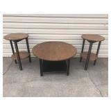 Modern 3pc Wooden Coffee End Table Set