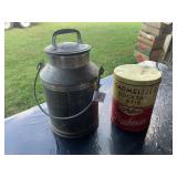 Tin and Metal Milk Can