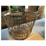 2 Vintage Wire Egg Baskets with Bale Handles