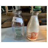 2 Vintage Milk Bottles