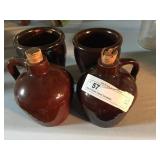 4pcs of Brown Glazed Stoneware
