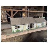 Vintage Tin Litho Dollhouse with House/Garage
