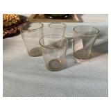 4 Vintage Advertising Glass Shot Glasses
