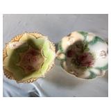 Hand-Painted Footed China Bowls