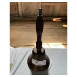 Large Vintage School Bell w/Wooden Turned Handle