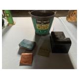 Advertising Tin Miniature Pail, Match Holder,
