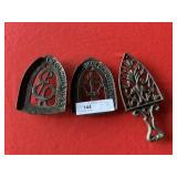 3 Vintage Iron Trivets