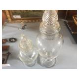 2 Glass Candy Jars
