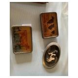 3 Belt Buckles Advertising Cows