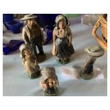 4 Vintage Cast Iron Amish Figures