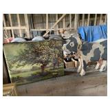 Large Farm Scene Trinket Box and Cow