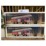 2 Red Fire Engine Toy Hess Trucks