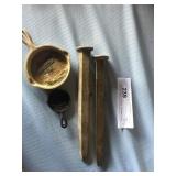 2 Rail Road Spikes marked JD, 2 Miniature Fry Pans