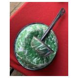 Green Swirl Agate Plate and Ladle