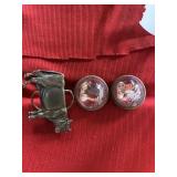 2 Native American-Themed  Buttons and Belt Buckle