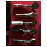 Lot of 5 Vintage Ice Cream Scoops