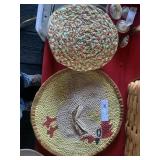 Early Hooked Rooster Rug and Miniature Run