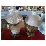 2 Vintage Hurricane Style Lamps