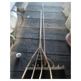 Long Handled Tools, Vintage Rake, Etc.