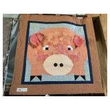 Contemporary Pig Wall Hanging Quilt