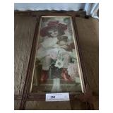 Vintage Victorian Style Print in Vintage Frame