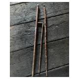 3 Vintage Walking Sticks with Metal Accents