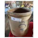 Blue Decorated 3 Gallon Straight Sided Crock