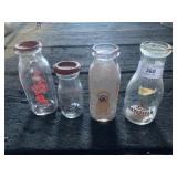 4 Vintage Milk Bottles