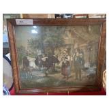 Vintage Cow Themed Print in Frame