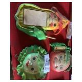 3 Vintage Plaster Vegetable Themed Wall Hangings